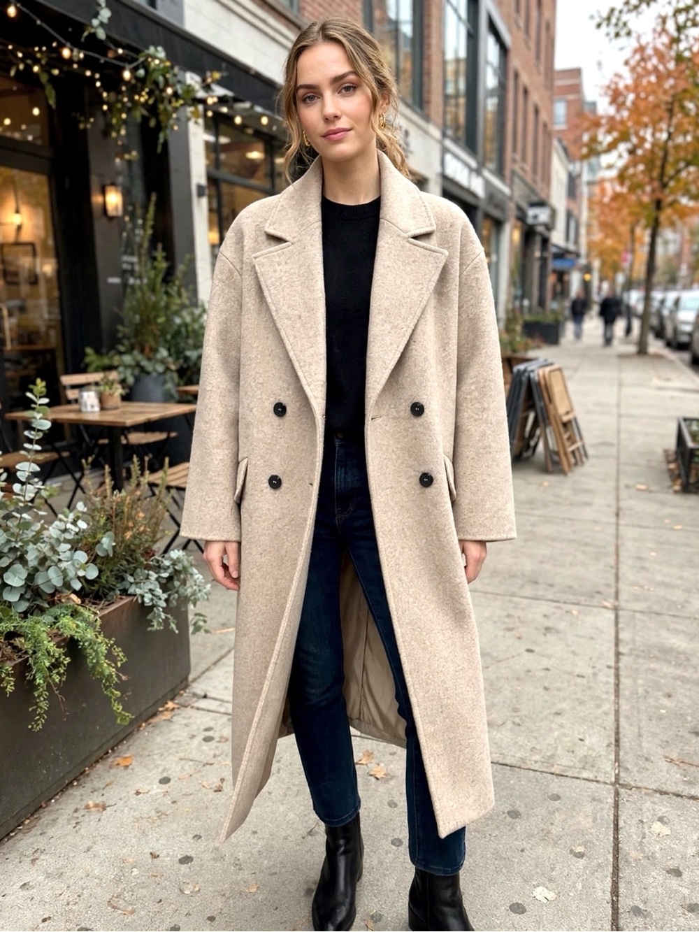 ZARA Soft Oversized Coat in Oatmeal colour - Size S